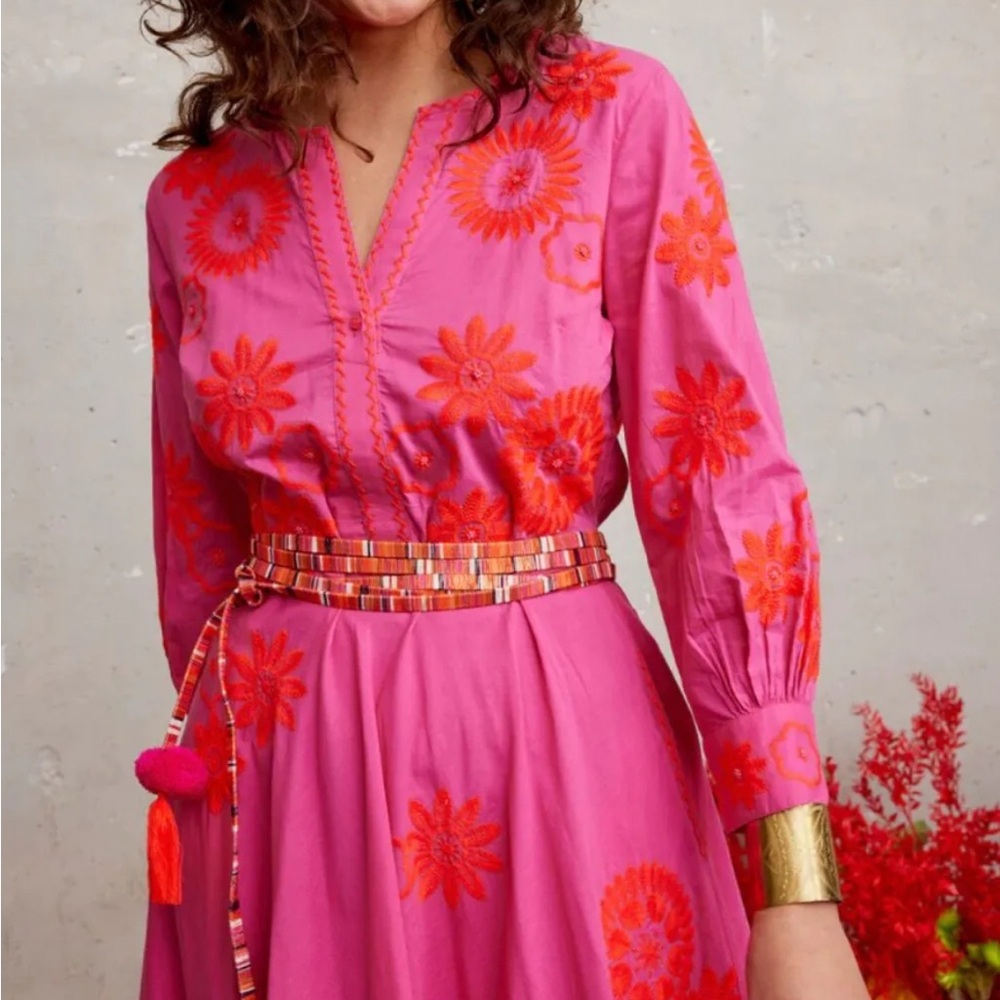nimo with love Azurite Flower Embroidered Dress - Picture 6 of 7